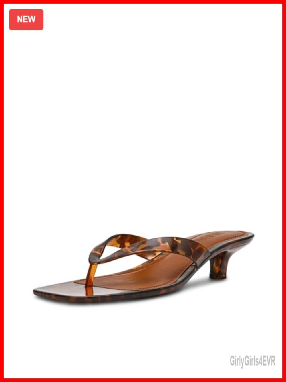 Heeled Sandals Square Toe Kitten Heel PVC
